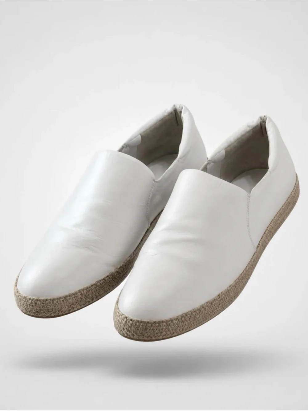 Vince White Leather Slip-On Espadrilles excellent condition size 11